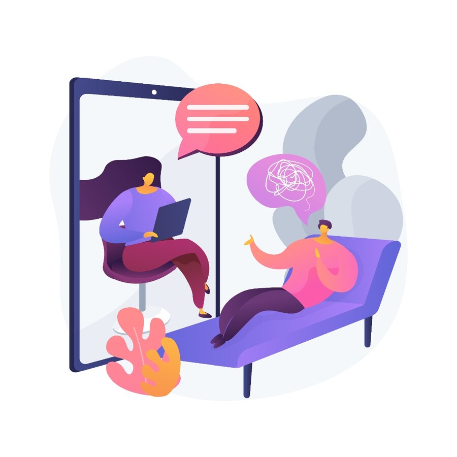 Illustration of integrative online counselling by video consultation
